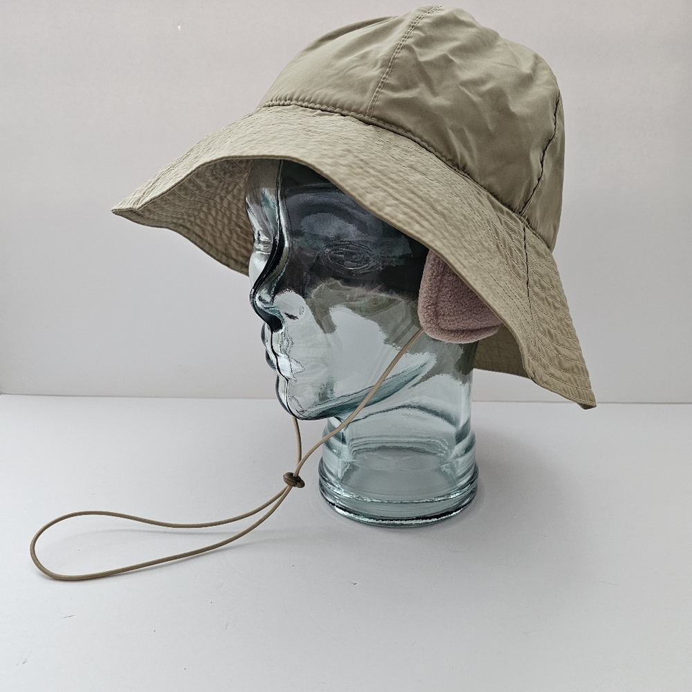 Physician Endorsed UPF Sun Hat with Fleece Ear Flaps Tan Nylon Winter Sun Hat - Picture 5 of 9